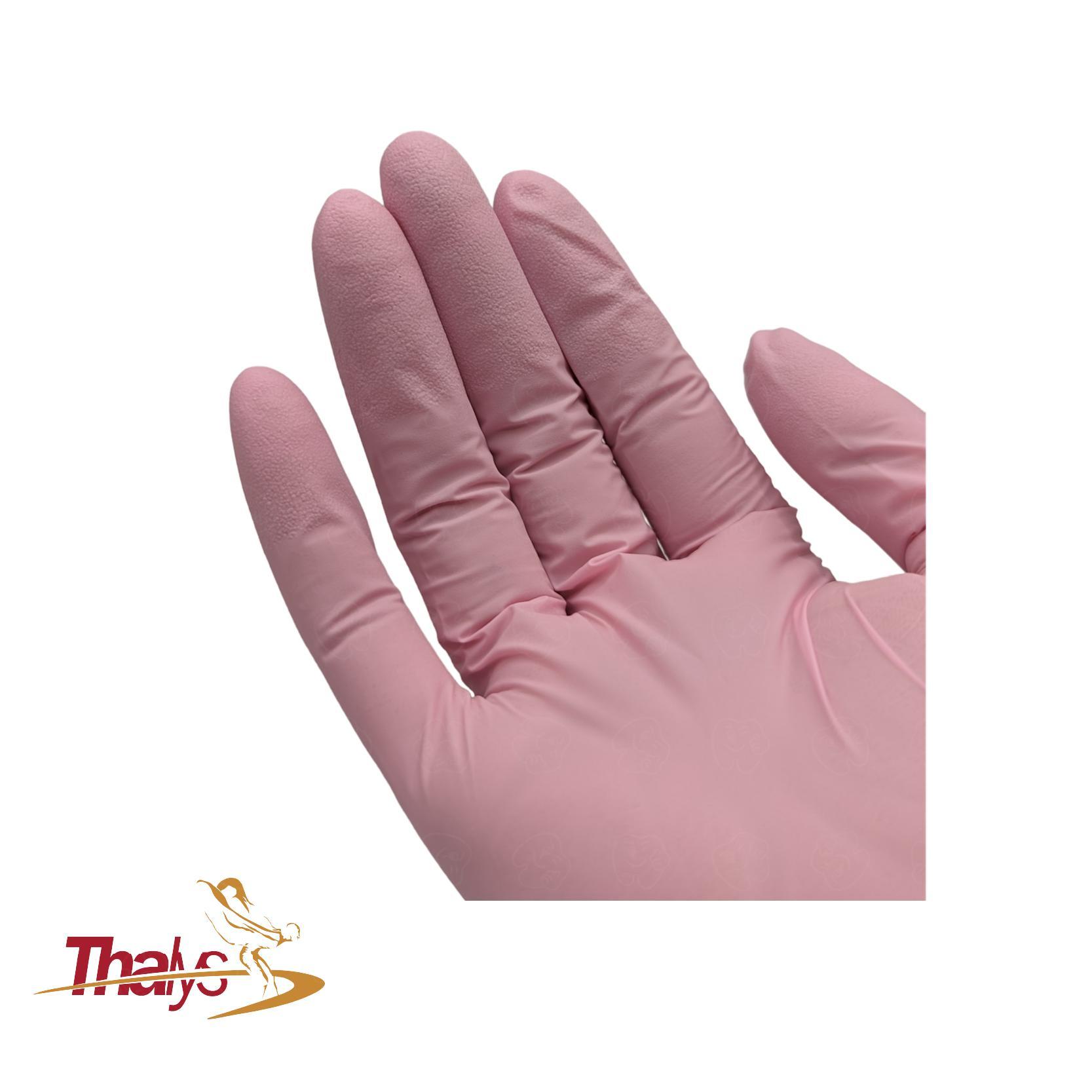 Guantes de Nitrilo Rosa vista 3